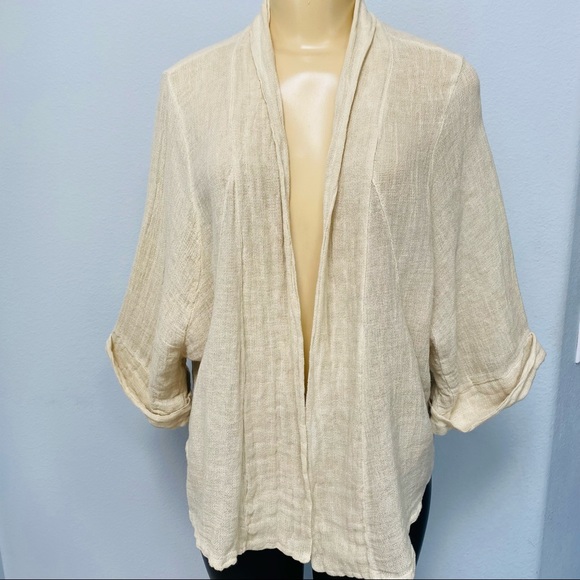 Meo Meli Tops - Meo Meli Italy Linen boho Lagenlook Cardigan